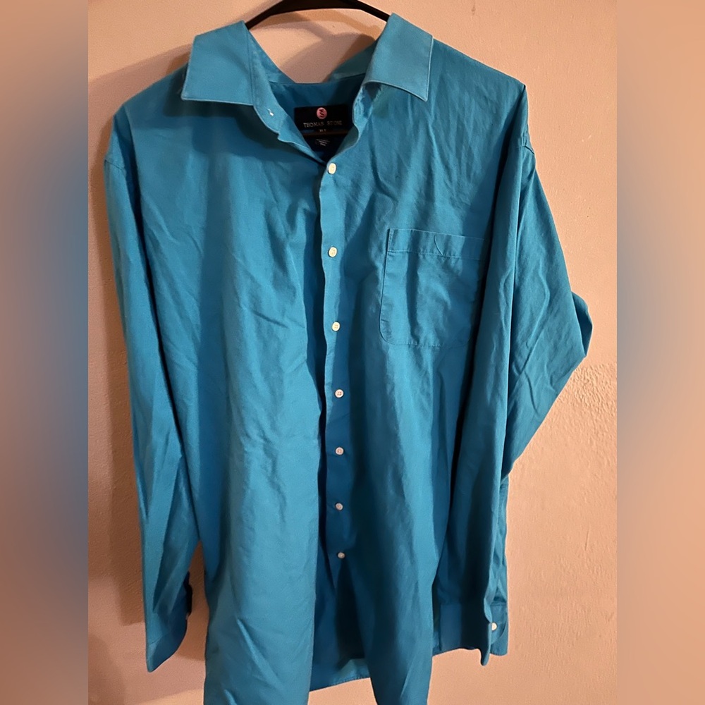 Thomas Stone Blue Peacock Men’s Button Up Shirt